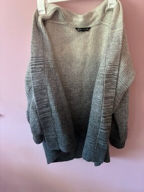 Athleta Ombre Open-Front Knit Cardigan in Gray and Charcoal